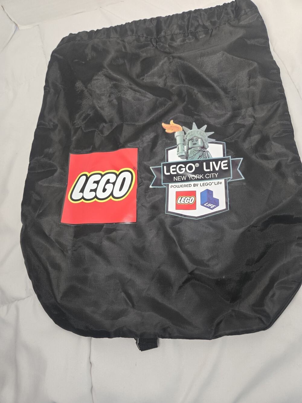 LEGO LIVE NYC DRAWSTRING Back Pack Games Travel